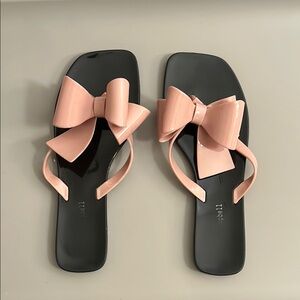 Jeffery Campbell Trendy Black and Pink Bow Sandals Size 8